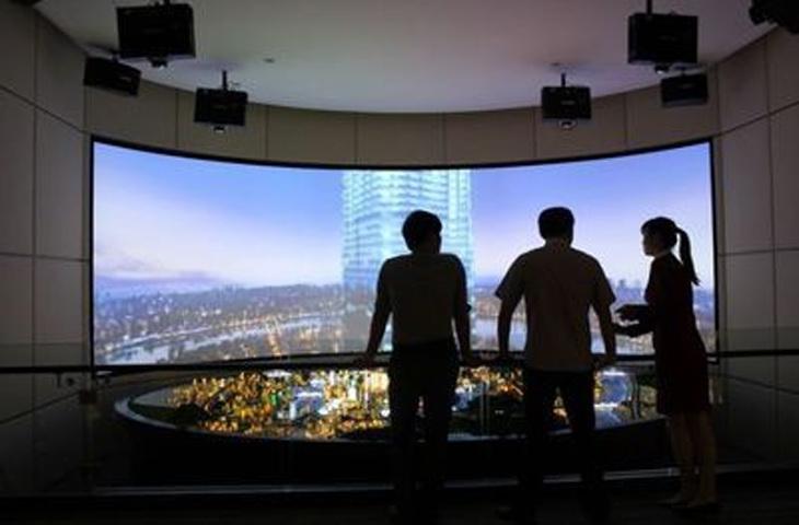 房地產弧幕數字沙盤